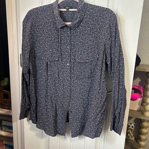 Rails Gray Patterned Women's Button Down Shirt